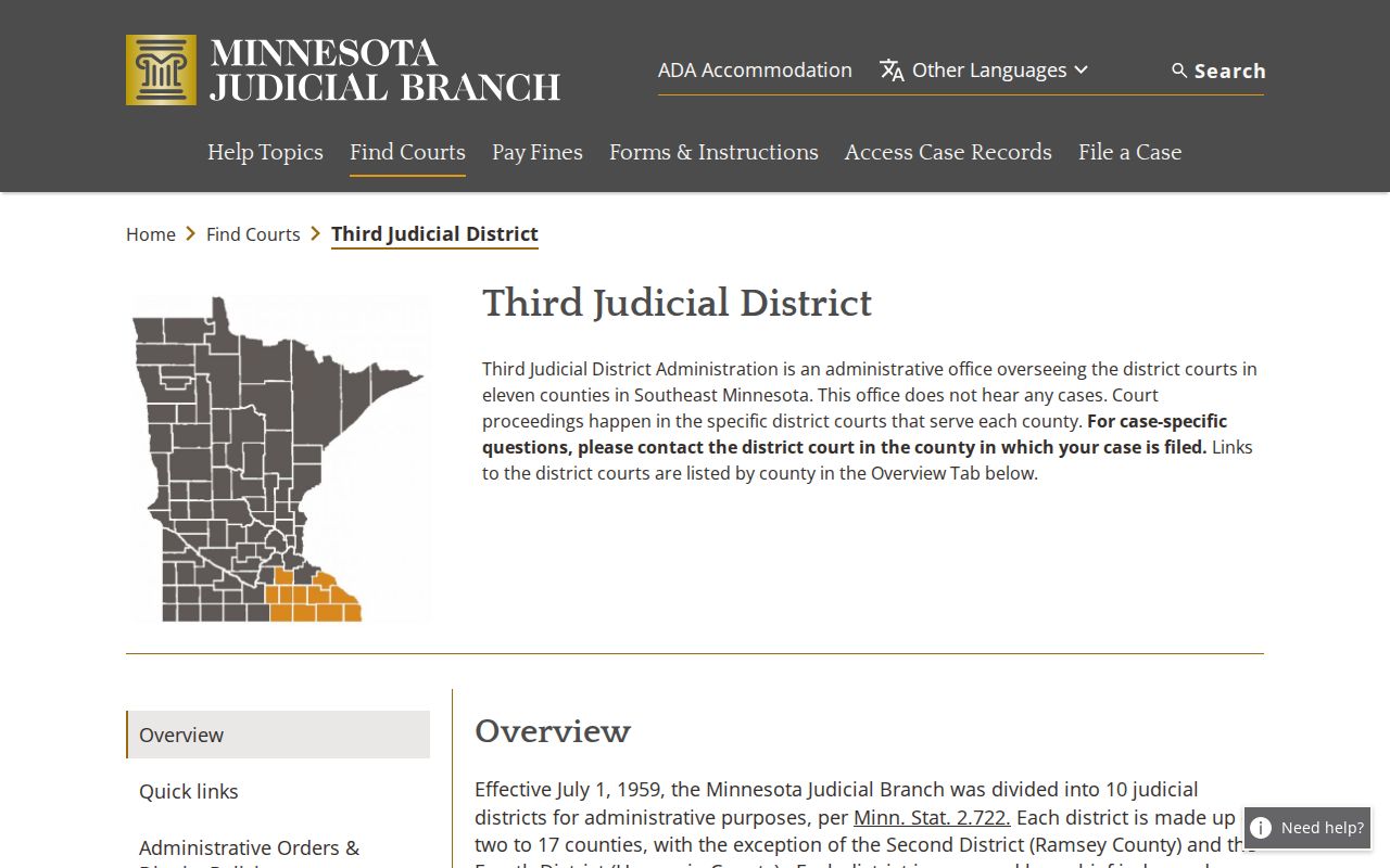 Houston County court dates and Third Judicial District information