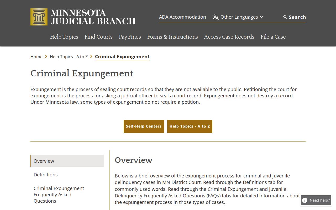 Houston County criminal docket expungement access information