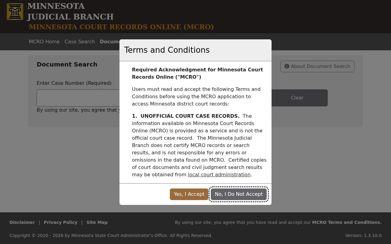 Houston County criminal docket MCRO Document Search case number field
