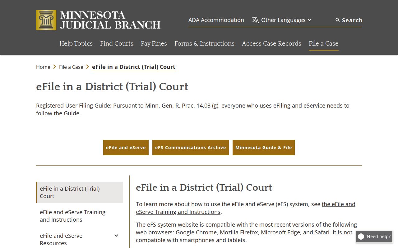 Houston County criminal docket eFile and eServe filing information