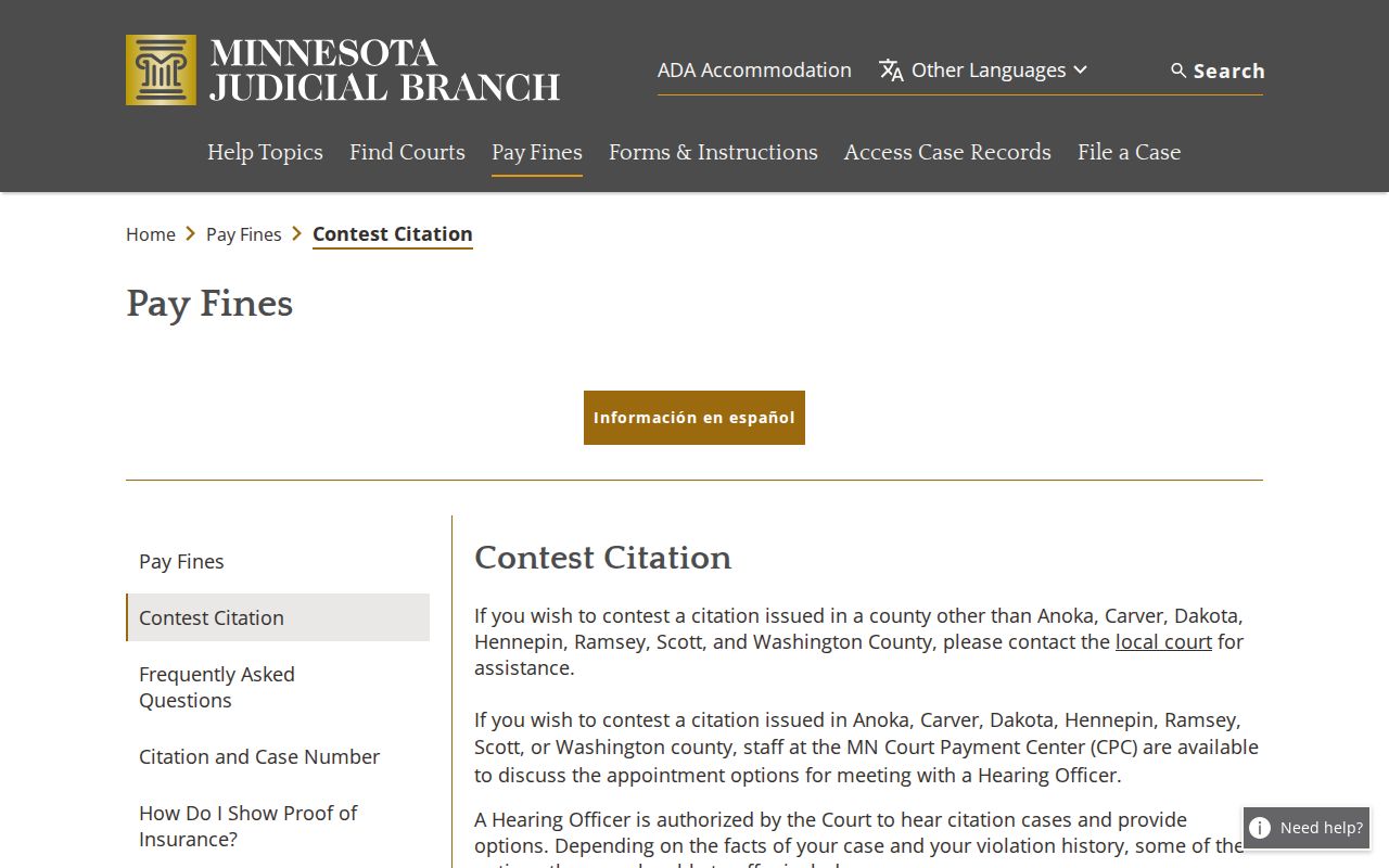 Houston County traffic tickets official contest-citation instructions