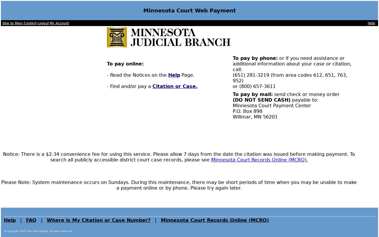 Houston County traffic tickets official Minnesota WebPay route